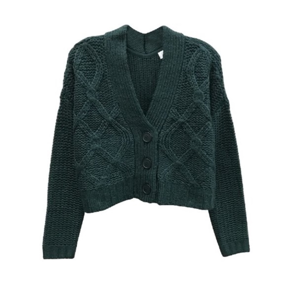 Rag Supply Cropped Cable Cardigan